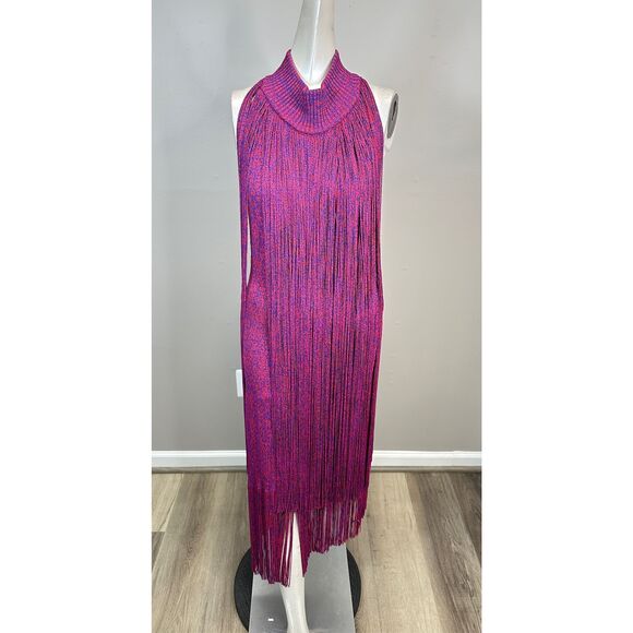 Burberry Tiered Fringe Midi-Dress Size Small $8500 - Picture 6 of 14